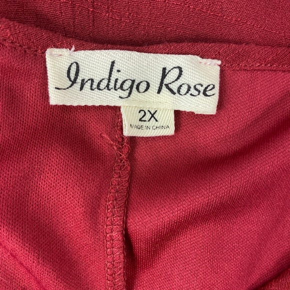 Indigo Rose Women's Dress Boho Burgundy Festival Lace Ruffles Lined Size 2x - Picture 14 of 14